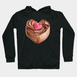 Chocolate heart cake for Valentines day Hoodie